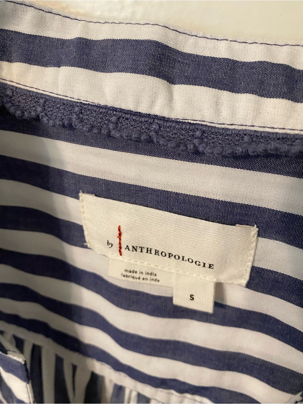 Anthropologie Darcey Popover Swing Top Navy & White Stripe - Picture 4 of 11